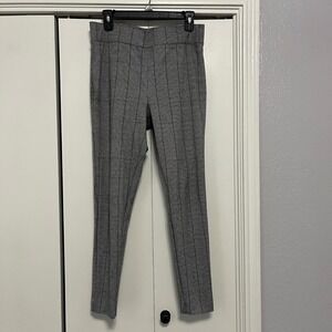 LOFT Houndstooth Ponte Knit Pants Career Casual Stretch Gray‎ Size M